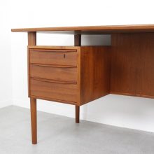 Peter Løvig Nielsen - Lovig Dansk 1960s - Mid century solid teak Danish free standing writing desk - Vintage Deens design massief teak bureau 9