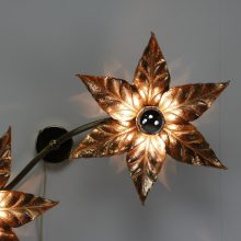 2 flower Willy Daro - Massive Belgium - Mid century Brass floral wall lamps Hollywood regency style - Vintage design messing wandlamp 1970s 6