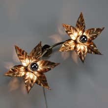 2 flower Willy Daro - Massive Belgium - Mid century Brass floral wall lamps Hollywood regency style - Vintage design messing wandlamp 1970s 7