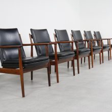 Arne Vodder - Sibast Denmark armchairs model 431 - Rosewood black leather Mid century Danish design 1960s 1