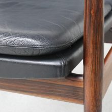 Arne Vodder - Sibast Denmark armchairs model 431 - Rosewood black leather Mid century Danish design 1960s 11