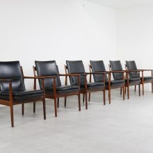 Arne Vodder - Sibast Denmark armchairs model 431 - Rosewood black leather Mid century Danish design 1960s 2