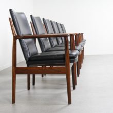 Arne Vodder - Sibast Denmark armchairs model 431 - Rosewood black leather Mid century Danish design 1960s 4