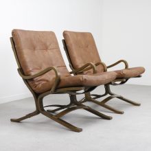 Early pair of Ingmar Relling - Siesta lounge chair by Westnofa - Mid century scandinavian chair - Vintage design fauteuil 1960s 7