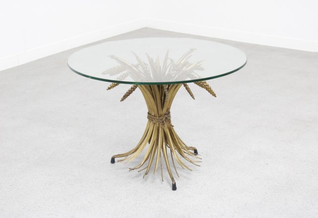 Hans Kögl Hollywood regency wheat side table - Mid century German design 1960s - Vintage design gouden bijzettafel 1