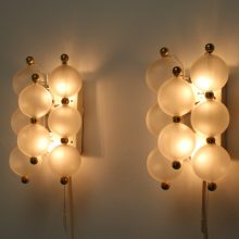 J T Kalmar Tulipan style glass ball wall Light - Mid century Austrian design wall lights 1960s 7