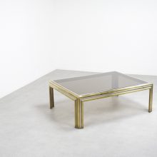 Large Romeo Rega sculptural brass chrome coffee table 1970s - Mid century Italian hollywood regency cocktail table - Vintage Italiaans design messing salontafel 5