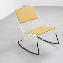 Cees Braakman - Pastoe Flamingo rocking chair 1950s - Mid century Dutch design wire chair - Vintage Nederlands design schommelstoel 2