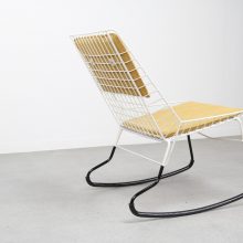 Cees Braakman - Pastoe Flamingo rocking chair 1950s - Mid century Dutch design wire chair - Vintage Nederlands design schommelstoel 8