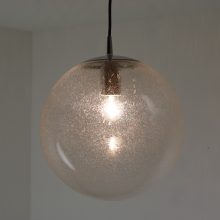 Large Peill & Putzler bubble glass german design hanging lamp 1970s - Mid century globe light 4