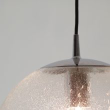 Large Peill & Putzler bubble glass german design hanging lamp 1970s - Mid century globe light 5