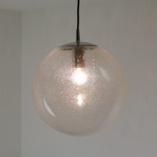 Large Peill & Putzler bubble glass german design hanging lamp 1970s - Mid century globe light 6