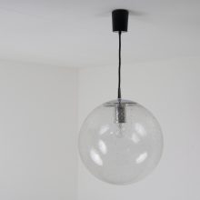 Large Peill & Putzler bubble glass german design hanging lamp 1970s - Mid century globe light 8