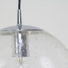 Large Peill & Putzler bubble glass german design hanging lamp 1970s - Mid century globe light 9