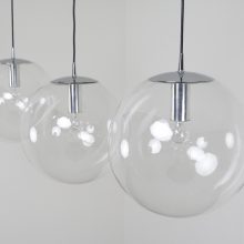 Large Peill and Putzler globe hanging lamp 1970s - Mid century German chrome glass design lights - Vintage design bollampen 2