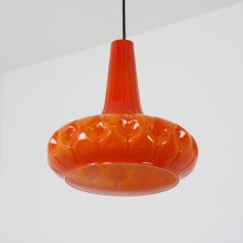 Large orange Peill & Putzler - mid century glass hanging lamp - retro oranje vintage design hanglampen 2