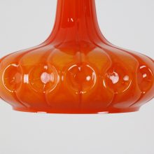 Large orange Peill & Putzler - mid century glass hanging lamp - retro oranje vintage design hanglampen 3