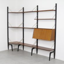 Louis van Teeffelen - Wébé mid century Dutch design free standing wall unit - Vintage Nederlands design wandmeubel wandsysteem 1