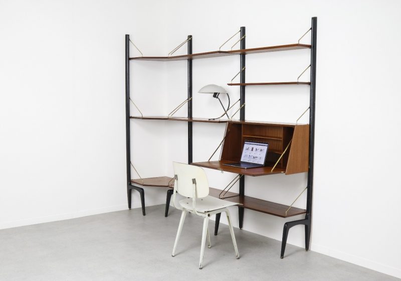 Louis van Teeffelen - Wébé mid century Dutch design free standing wall unit - Vintage Nederlands design wandmeubel wandsysteem 6