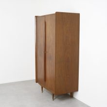 Louis van Teeffelen Wébé style wardrobe cabinet 1960s - Mid century Dutch design teak brass cabinet - Vintage Nederlands design kledingkast 5