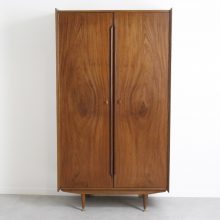 Louis van Teeffelen Wébé style wardrobe cabinet 1960s - Mid century Dutch design teak brass cabinet - Vintage Nederlands design kledingkast 8