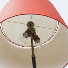 Mid century Danish brass teak floor lamp 1960s - Vintage Deens design messing teak vloerlamp 3
