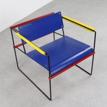 Mid century Dutch design Prototype lounge chair 1960s : 1970s - Mondriaan colours chair Cordemeyer Wim : Gerrit Rietveld 4