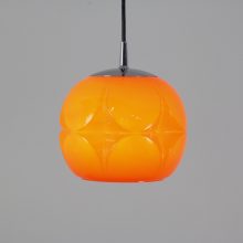 Orange Peill & Putzler - mid century glass hanging lamp - retro oranje vintage design hanglampen 3