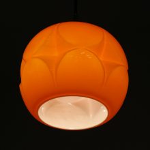 Orange Peill & Putzler - mid century glass hanging lamp - retro oranje vintage design hanglampen 7