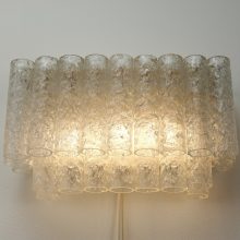 Pair of ice glass wall lamps by Doria Leuchten Germany 1960s - Mid century German design lighting - Vintage ijsglas wandlampen 10