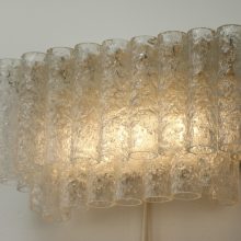 Pair of ice glass wall lamps by Doria Leuchten Germany 1960s - Mid century German design lighting - Vintage ijsglas wandlampen 8