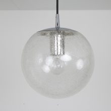 Peill and Putzler globe hanging lamp 1970s - Mid century German chrome bubble glass design lights - Vintage design bubbel glas bollampen 3