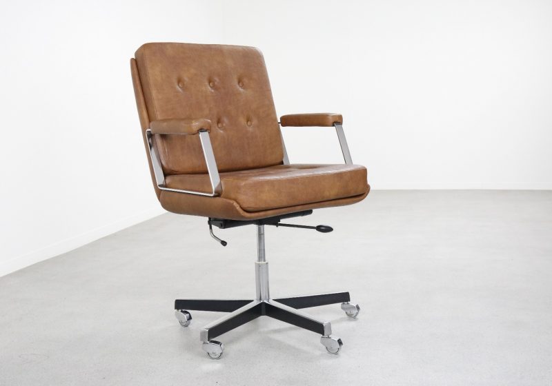 Vintage Italian Executive Office Desk Chair 1960s - Osvaldo Borsani Tecno style 1