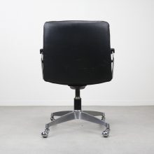 Black leather Geoffrey Harcourt Artifort 1960s - Mid century Dutch design office chairs - Vintage Nederlands design bureaustoel 6