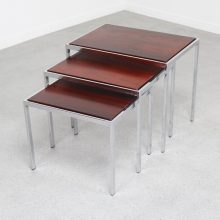 Cees Braakman reversible nesting tables - Pastoe 1960s - Mid century Dutch design Rosewood side table - Vintage palissander bijzettafels miniset 1