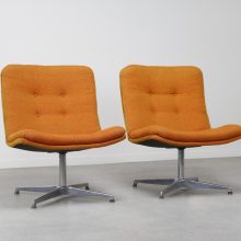 Vintage pair of Geoffrey Harcourt Artifort 1960s swivel lounge chairs - Mid century Dutch design easy chairs - Vintage Nederlands design draaifauteuil 6