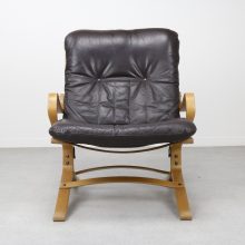 Early Ingmar Relling Siesta lounge chair in leather by Westnofa - Mid century scandinavian chair - Vintage design fauteuil 1960s 3