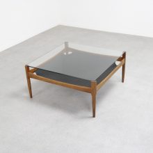 Kristian Vedel - Søren Willadsen Modus coffee table leather & teak 1960s - Mid century Danish design side table 2