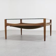 Kristian Vedel - Søren Willadsen Modus coffee table leather & teak 1960s - Mid century Danish design side table 4