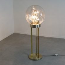 Large vintage Doria Leuchten floor lamp 1960s - Mid century brass glass hollywood regency lighting 8