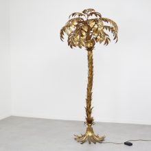 Large vintage Hans Kögl gilded palm tree floor lamp 1960s - Hollywood regency Maison Jansen Tomasso Barbi 6