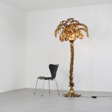 Large vintage Hans Kögl gilded palm tree floor lamp 1960s - Hollywood regency Maison Jansen Tomasso Barbi 9