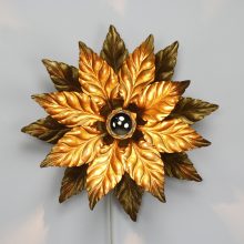 Mid century Italian floral wall lamp Hollywood regency style 1970s - Vintage design Italiaanse wandlamp plafondlamp 4