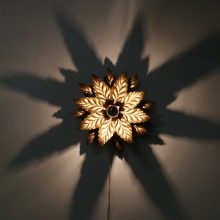 Mid century Italian floral wall lamp Hollywood regency style 1970s - Vintage design Italiaanse wandlamp plafondlamp 7