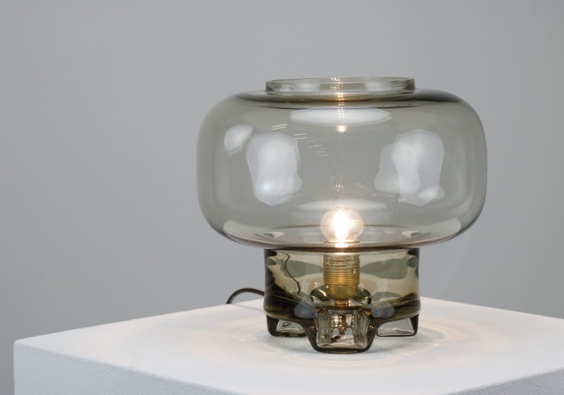 Mid century Raak Amsterdam style smoked glass mushroom table lamp 1970s - Vintage Nederlands design Dutch design tafellamp 6