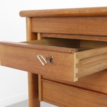 Peter Løvig Nielsen slide top desk - Løvig Dansk 1960s - Mid century solid teak Danish writing desk - Vintage Deens design massief teak bureau 4