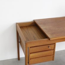 Peter Løvig Nielsen slide top desk - Løvig Dansk 1960s - Mid century solid teak Danish writing desk - Vintage Deens design massief teak bureau 6