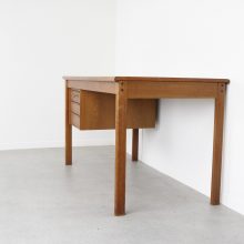 Peter Løvig Nielsen slide top desk - Løvig Dansk 1960s - Mid century solid teak Danish writing desk - Vintage Deens design massief teak bureau 8