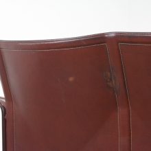 Tito Agnoli Matteo Grassi Korium 2 seater sofa in red leather, Italy 1970s - Mid century Italian design seating 7