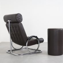 Vitage Leather Synchro reclining lounge chair - Prototeam Design Team Herman Miller 1970s - Vintage design lederen fauteuil 7